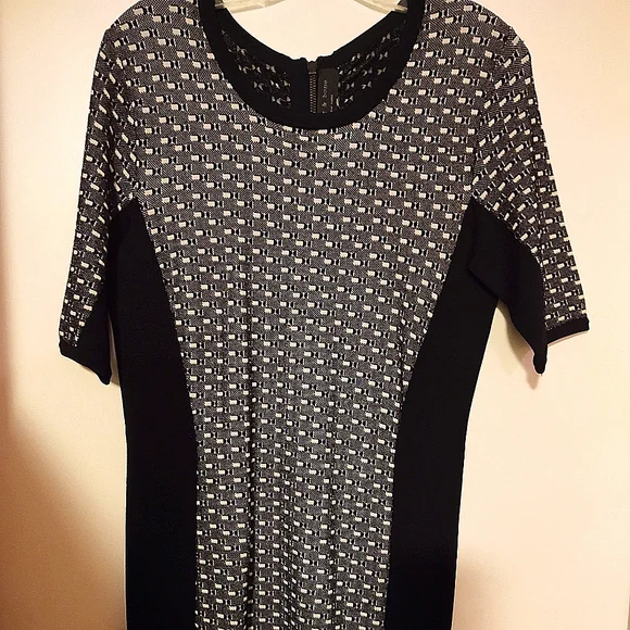 bodycon knit mini dress Black Contrast Stitch Bodycon Knit Mini Dress
